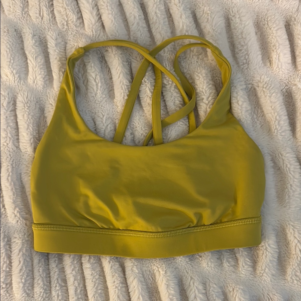 Green/Yellow Strappy Lulu Sports Bra